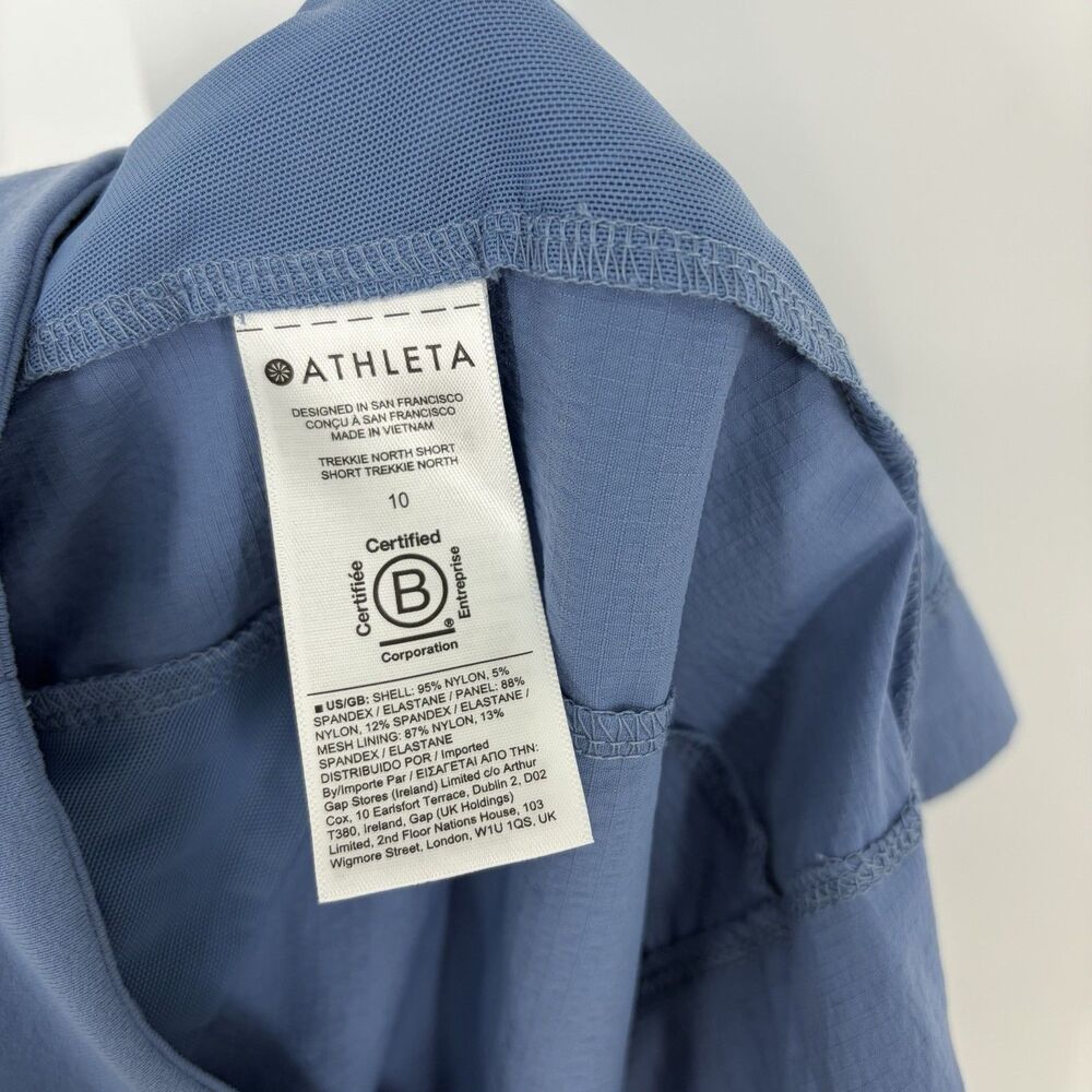 Athleta Trekkie North Shorts Size 10 Womens Blue Hiking Trail Stretch Gorpcore - Picture 6 of 8